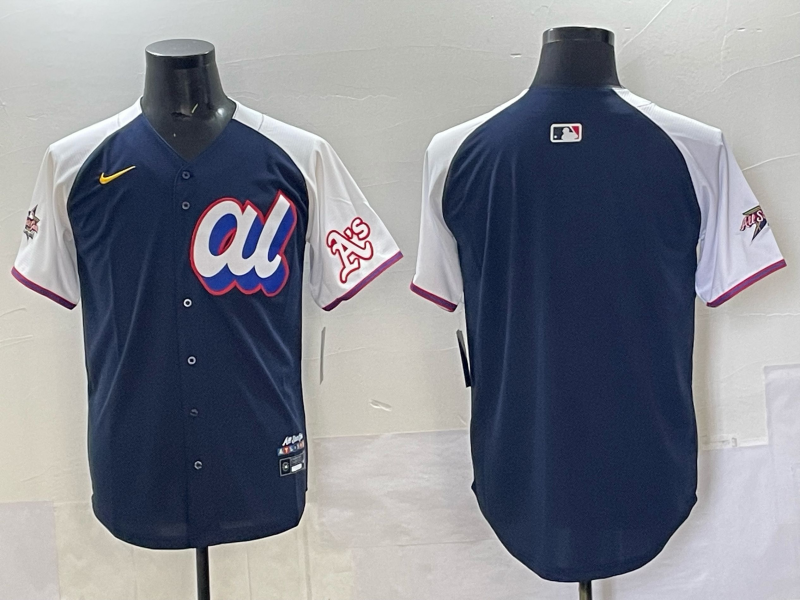 Men 2025 Oakland Athletics blank Blue All star Nike MLB Jersey 003->oakland athletics->MLB Jersey